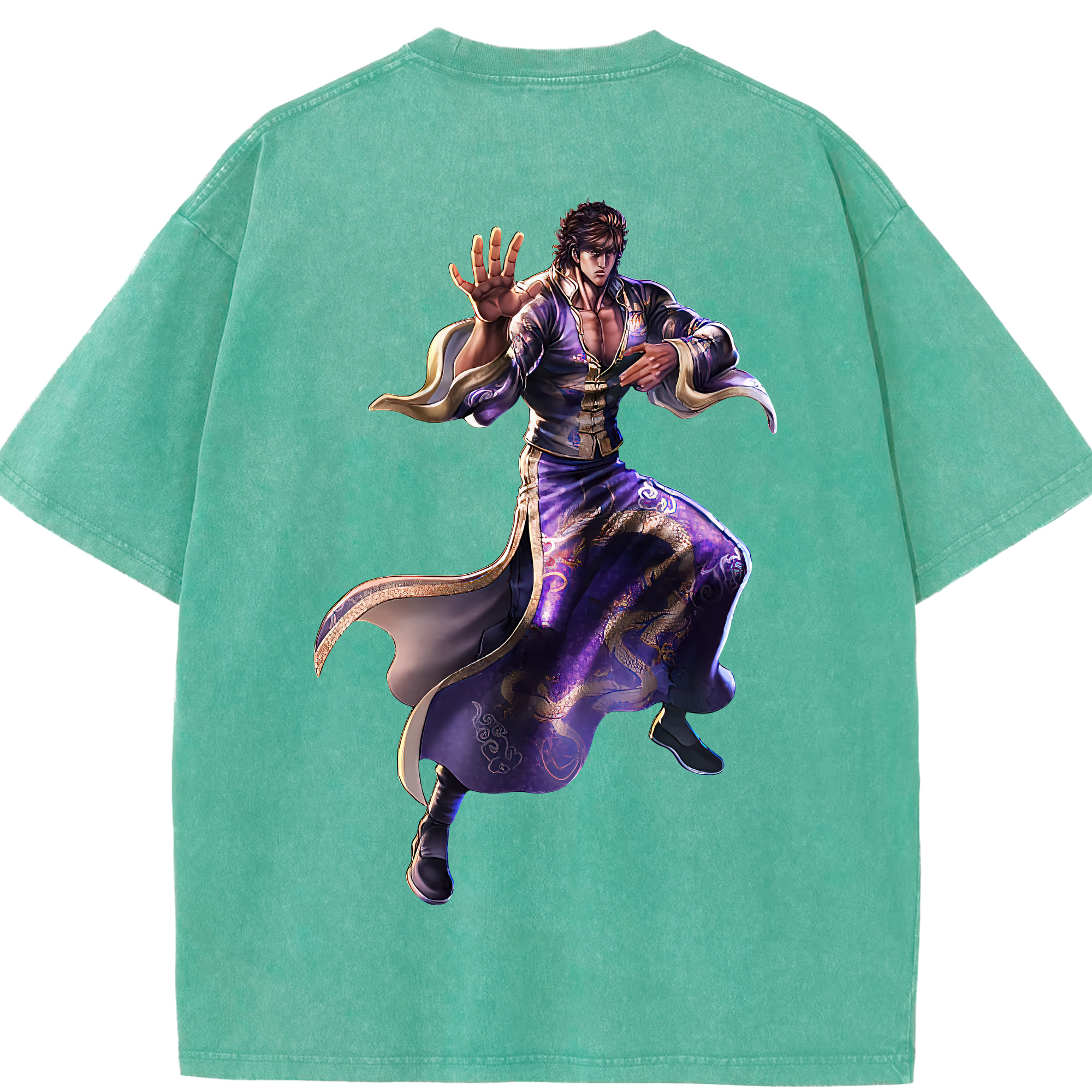 （画像用） 北斗の拳 Fist of the North Star 綿100% ヴィンテージ風 半袖Tシャツ（背面プリント）